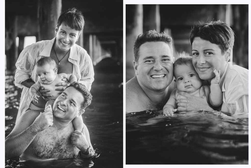 foto famiglia al mare