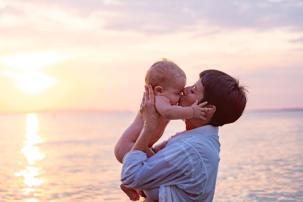 foto famiglia al mare